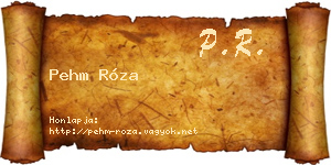 Pehm Róza névjegykártya